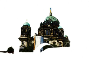 Berlin sanat eskizi çizimi eğlenceli tasarım antika retro