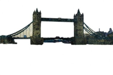 Londra 'nın büyük Ben sanat eseri çizimi, çizim, eğlenceli tasarım, antika retro