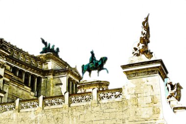 Roma İtalya sanatı eskiz çizimi eğlenceli tasarım antika retro