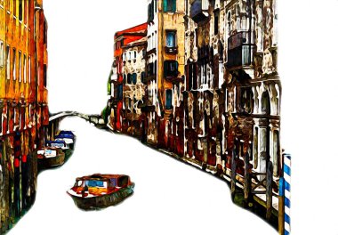 Venedik sanat eskizi çizimi eğlenceli tasarım antika retro