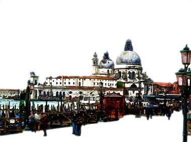 Venedik sanat eskizi çizimi eğlenceli tasarım antika retro