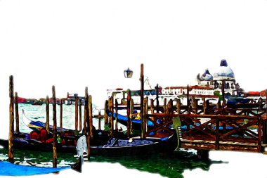 Venedik sanat eskizi çizimi eğlenceli tasarım antika retro