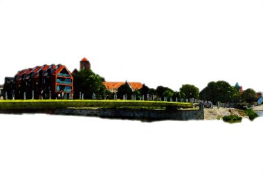 Wroclaw City Poland antika sanat eskizi çizimi