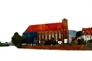 Wroclaw City Poland antika sanat eskizi çizimi