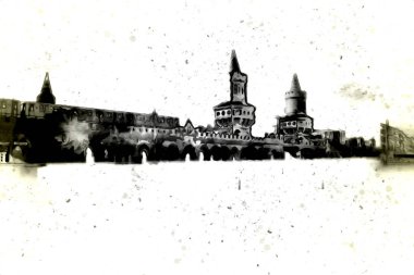 Berlin sanat eskizi çizimi eğlenceli tasarım antika retro