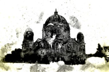 Berlin sanat eskizi çizimi eğlenceli tasarım antika retro