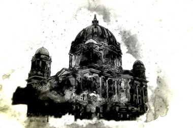 Berlin sanat eskizi çizimi eğlenceli tasarım antika retro