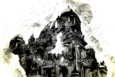 Berlin sanat eskizi çizimi eğlenceli tasarım antika retro