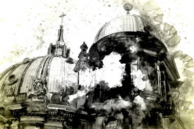 Berlin sanat eskizi çizimi eğlenceli tasarım antika retro