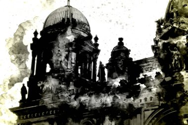 Berlin sanat eskizi çizimi eğlenceli tasarım antika retro