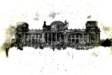 Berlin sanat eskizi çizimi eğlenceli tasarım antika retro