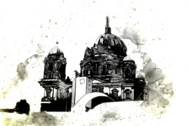 Berlin sanat eskizi çizimi eğlenceli tasarım antika retro