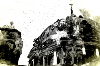 Berlin sanat eskizi çizimi eğlenceli tasarım antika retro