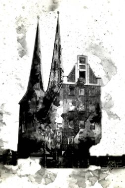 Berlin sanat eskizi çizimi eğlenceli tasarım antika retro