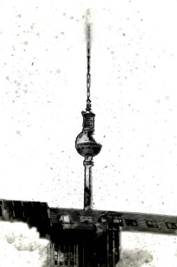 Berlin sanat eskizi çizimi eğlenceli tasarım antika retro