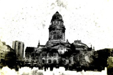 Berlin sanat eskizi çizimi eğlenceli tasarım antika retro