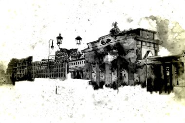 Berlin sanat eskizi çizimi eğlenceli tasarım antika retro