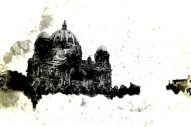 Berlin sanat eskizi çizimi eğlenceli tasarım antika retro