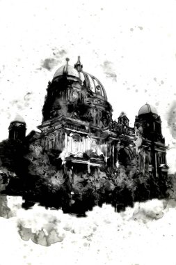 Berlin sanat eskizi çizimi eğlenceli tasarım antika retro