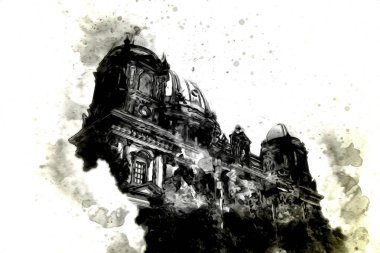 Berlin sanat eskizi çizimi eğlenceli tasarım antika retro