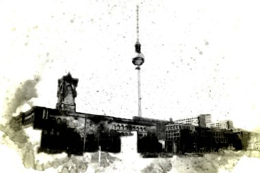 Berlin sanat eskizi çizimi eğlenceli tasarım antika retro