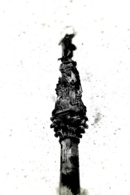 Londra 'nın büyük Ben sanat eseri çizimi, çizim, eğlenceli tasarım, antika retro