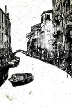 Venedik sanat eskizi çizimi eğlenceli tasarım antika retro