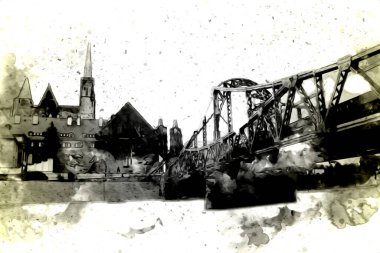 Wroclaw City Poland antika sanat eskizi çizimi