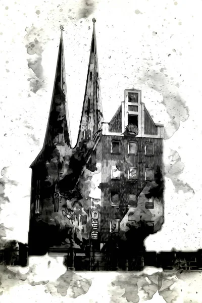 Berlin sanat eskizi çizimi eğlenceli tasarım antika retro