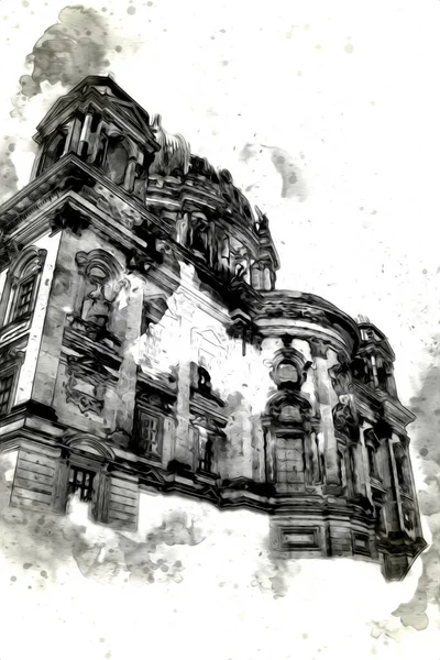 Berlin sanat eskizi çizimi eğlenceli tasarım antika retro