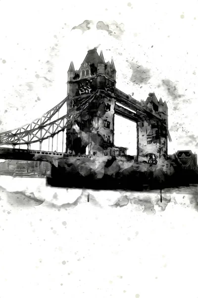 Londra 'nın büyük Ben sanat eseri çizimi, çizim, eğlenceli tasarım, antika retro