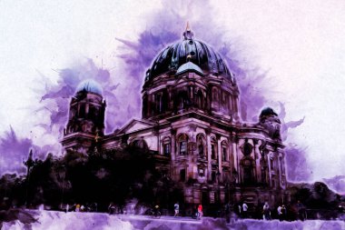 Berlin sanat eskizi çizimi eğlenceli tasarım antika retro