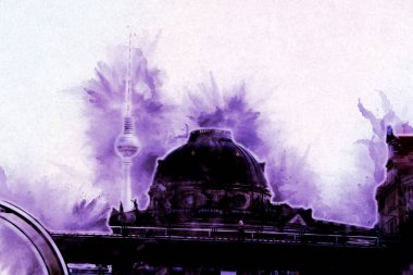 Berlin sanat eskizi çizimi eğlenceli tasarım antika retro