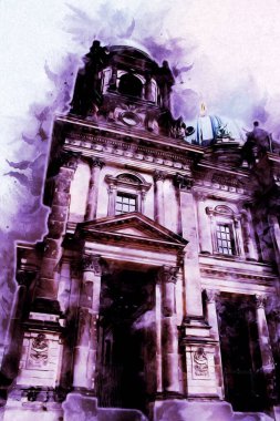 Berlin sanat eskizi çizimi eğlenceli tasarım antika retro