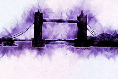 Londra 'nın büyük Ben sanat eseri çizimi, çizim, eğlenceli tasarım, antika retro