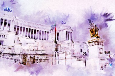 Roma İtalya sanatı eskiz çizimi eğlenceli tasarım antika retro