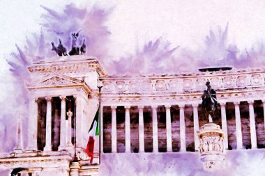 Roma İtalya sanatı eskiz çizimi eğlenceli tasarım antika retro