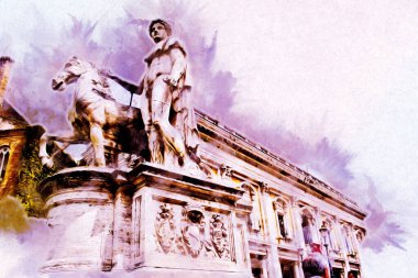 Roma İtalya sanatı eskiz çizimi eğlenceli tasarım antika retro