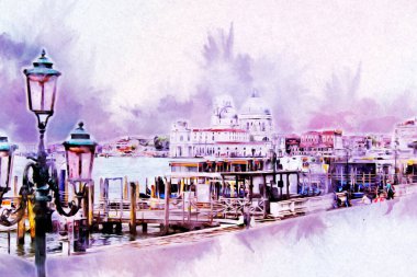 Venedik sanat eskizi çizimi eğlenceli tasarım antika retro