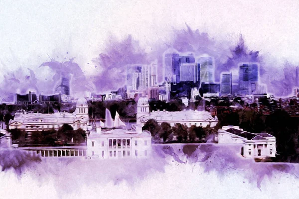 Londra 'nın büyük Ben sanat eseri çizimi, çizim, eğlenceli tasarım, antika retro