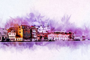 Venedik sanat eskizi çizimi eğlenceli tasarım antika retro