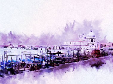 Venedik sanat eskizi çizimi eğlenceli tasarım antika retro