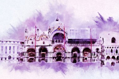 Venedik sanat eskizi çizimi eğlenceli tasarım antika retro