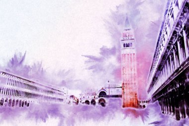 Venedik sanat eskizi çizimi eğlenceli tasarım antika retro