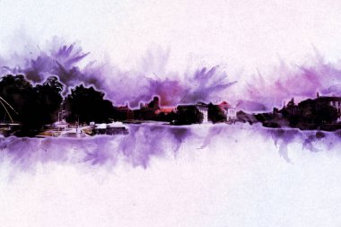 Wroclaw City Poland antika sanat eskizi çizimi