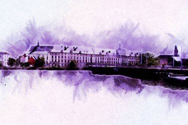 Wroclaw City Poland antika sanat eskizi çizimi