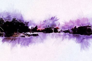 Wroclaw City Poland antika sanat eskizi çizimi