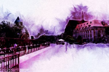 Wroclaw City Poland antika sanat eskizi çizimi