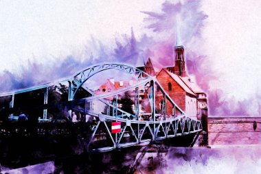 Wroclaw City Poland antika sanat eskizi çizimi