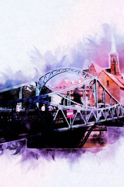 Wroclaw City Poland antika sanat eskizi çizimi